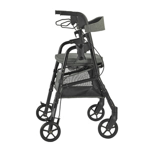Triumph Essentials Rollator with Basket - 4-Wheel Folding Walker - Folded for Storage