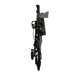 Triumph Essentials Rollator with Basket - 4-Wheel Folding Walker - Handle and Brake Detail