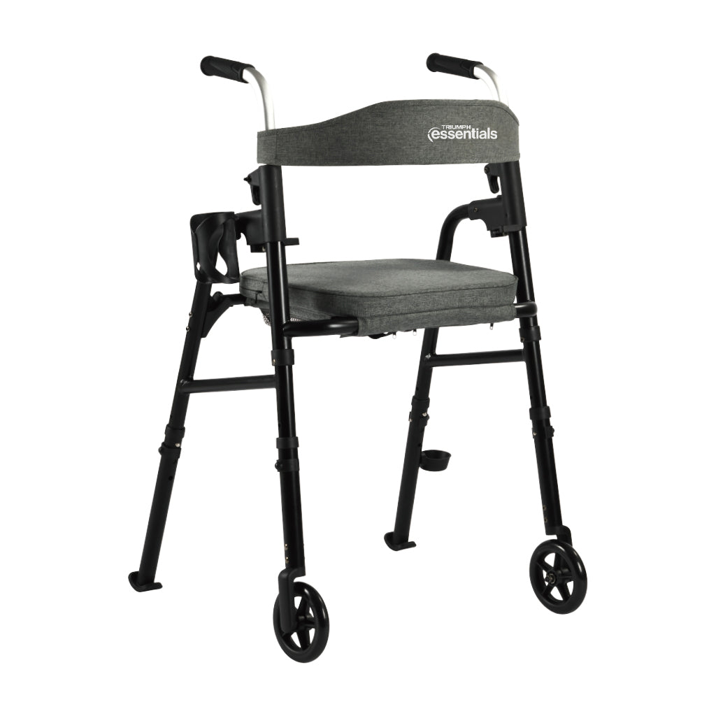 Triumph Essentials Walker with Seat - Folding Lightweight Walker - Front View
