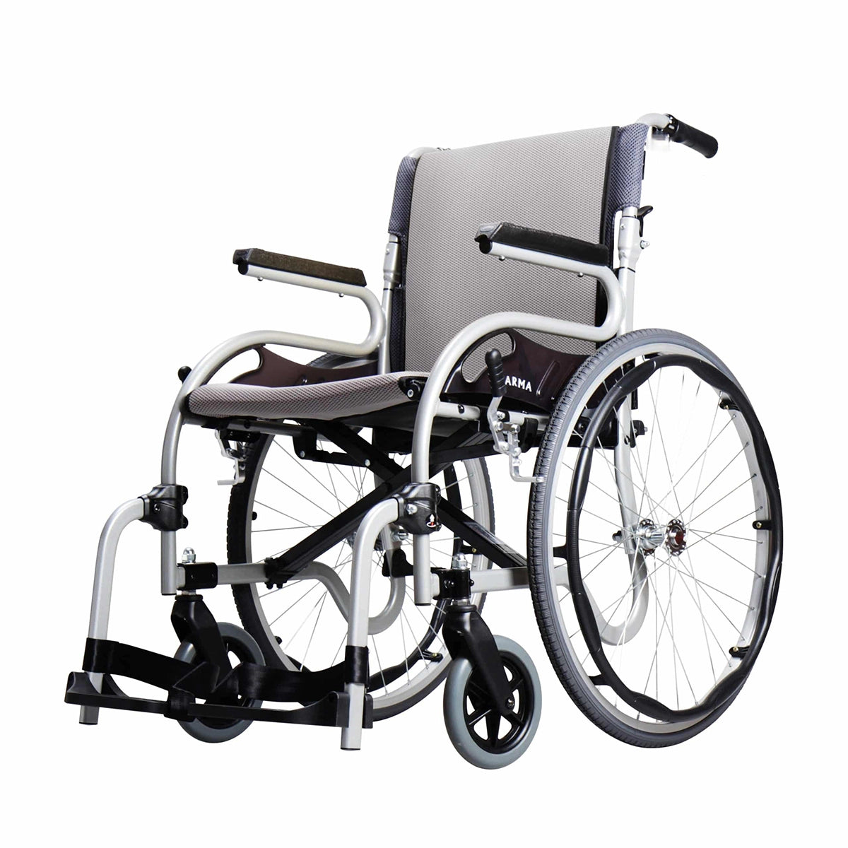 Star 2 Lightweight Transport Wheelchair - 16"x17" Seat, Fixed Arm - Front View
