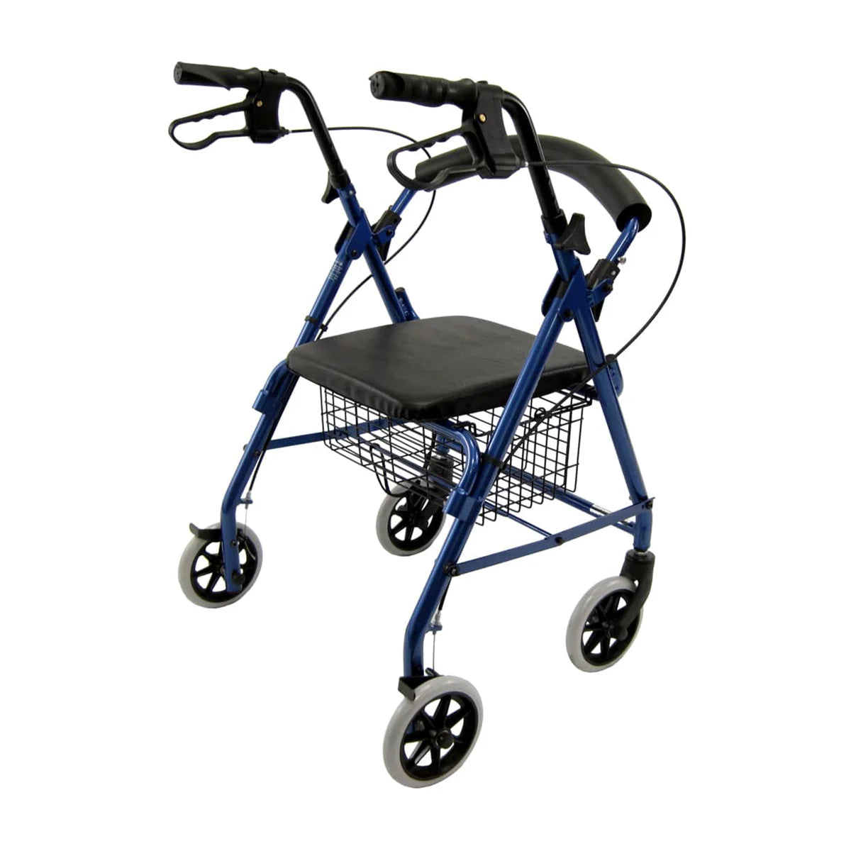 R-4100 Low Seat Rollator Walker - Loop Brakes, Padded Seat & Basket - Front View