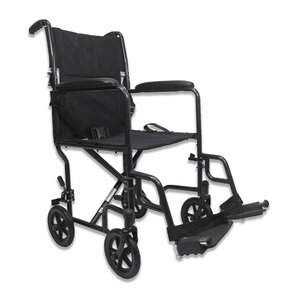 T-2017 Steel Transport Chair - 17" Seat, 23 lbs, Removable Footrest - Front View