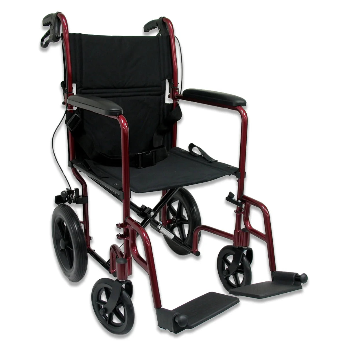 LT-1000HB Lightweight Transport Chair - 19 lbs, Hand Brakes, 19" Seat - Side Profile