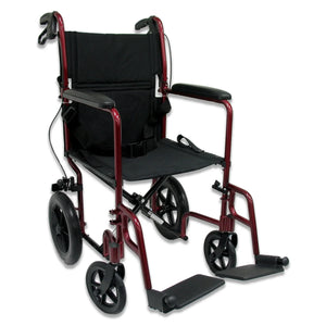 LT-1000HB Lightweight Transport Chair - 19 lbs, Hand Brakes, 19" Seat - Side Profile