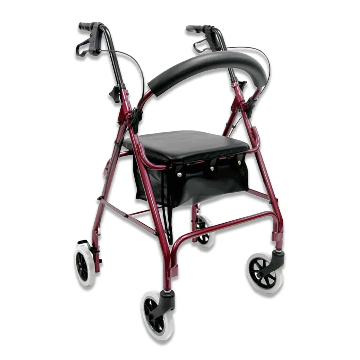R-4608 Lightweight Rollator Walker - 8" Casters, Padded Seat & Backrest - Side Profile