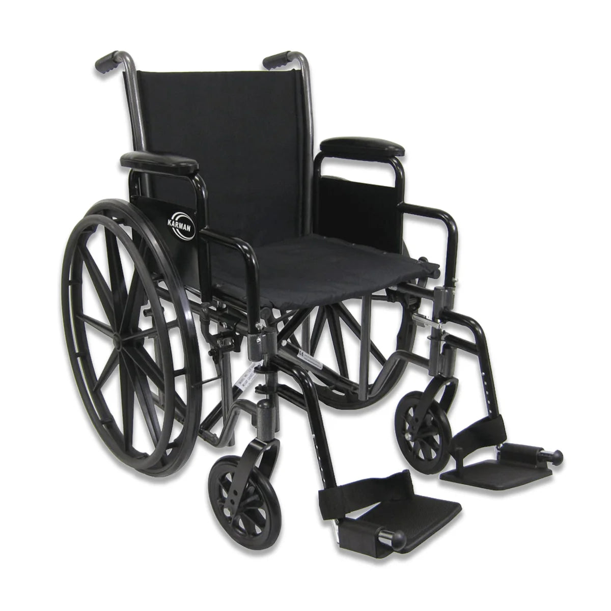 LT-700T Adjustable Height Steel Wheelchair - 18" Seat, 36 lbs - Front View