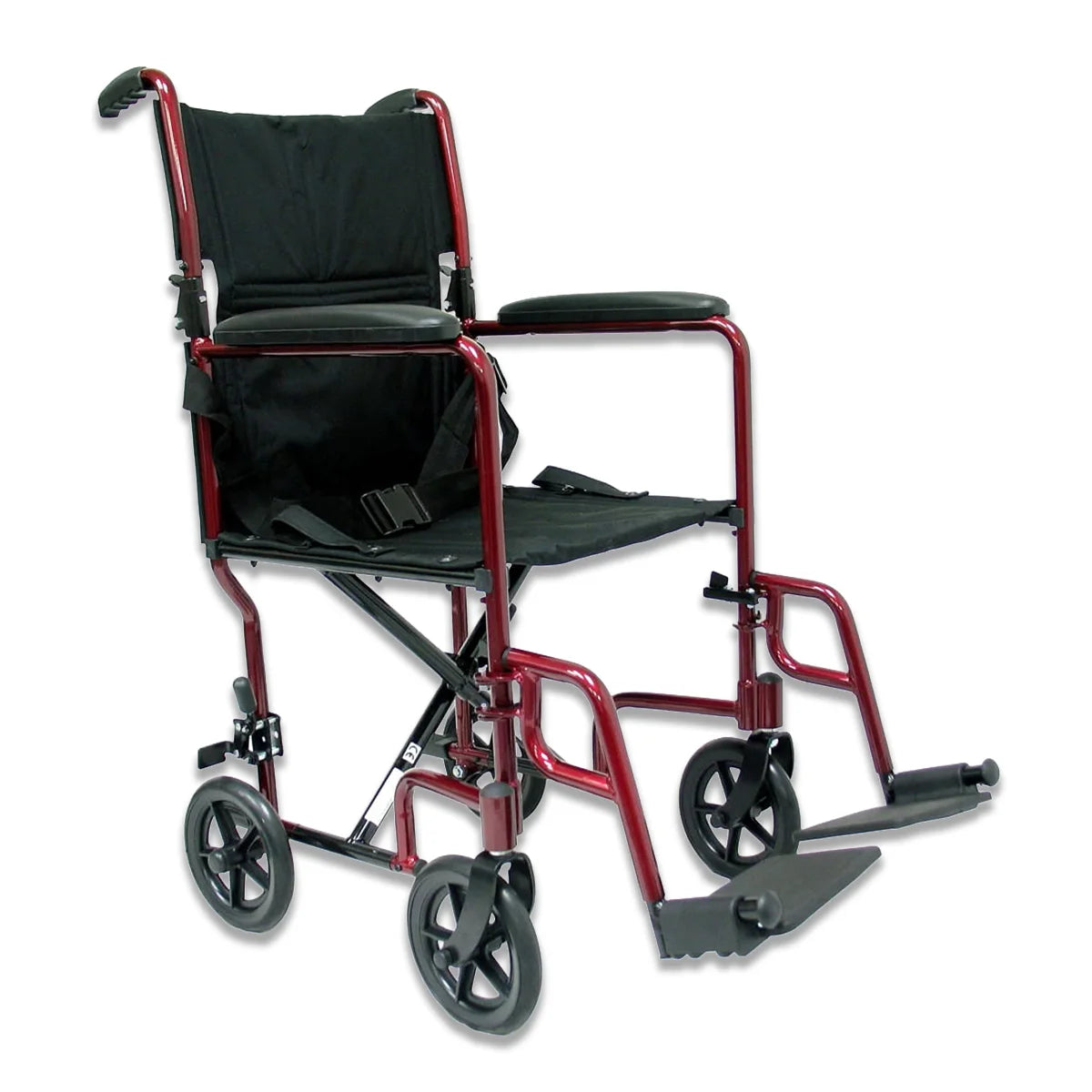 LT-2019 Lightweight Transport Chair - 19 lbs, 19" Seat, Removable Footrest - Side Profile