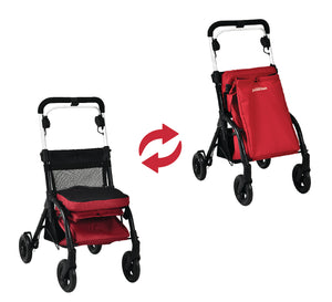 Triumph Essentials Shopping Rollator - Upright Walker with Storage - Wheel and Caster Detail