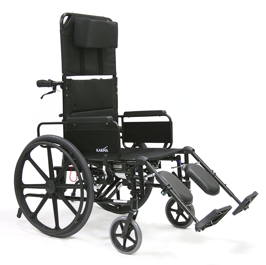 KM5000 Bariatric Reclining Wheelchair - 20" Seat, Removable Desk Armrest - Front View