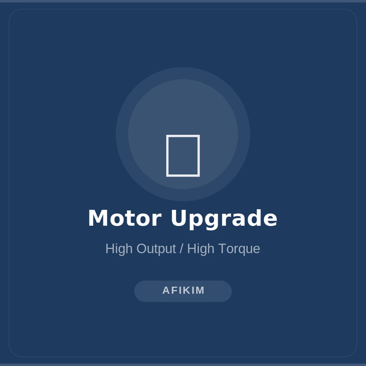 AFIKIM Motor Upgrade - High Output 11 MPH - Front View