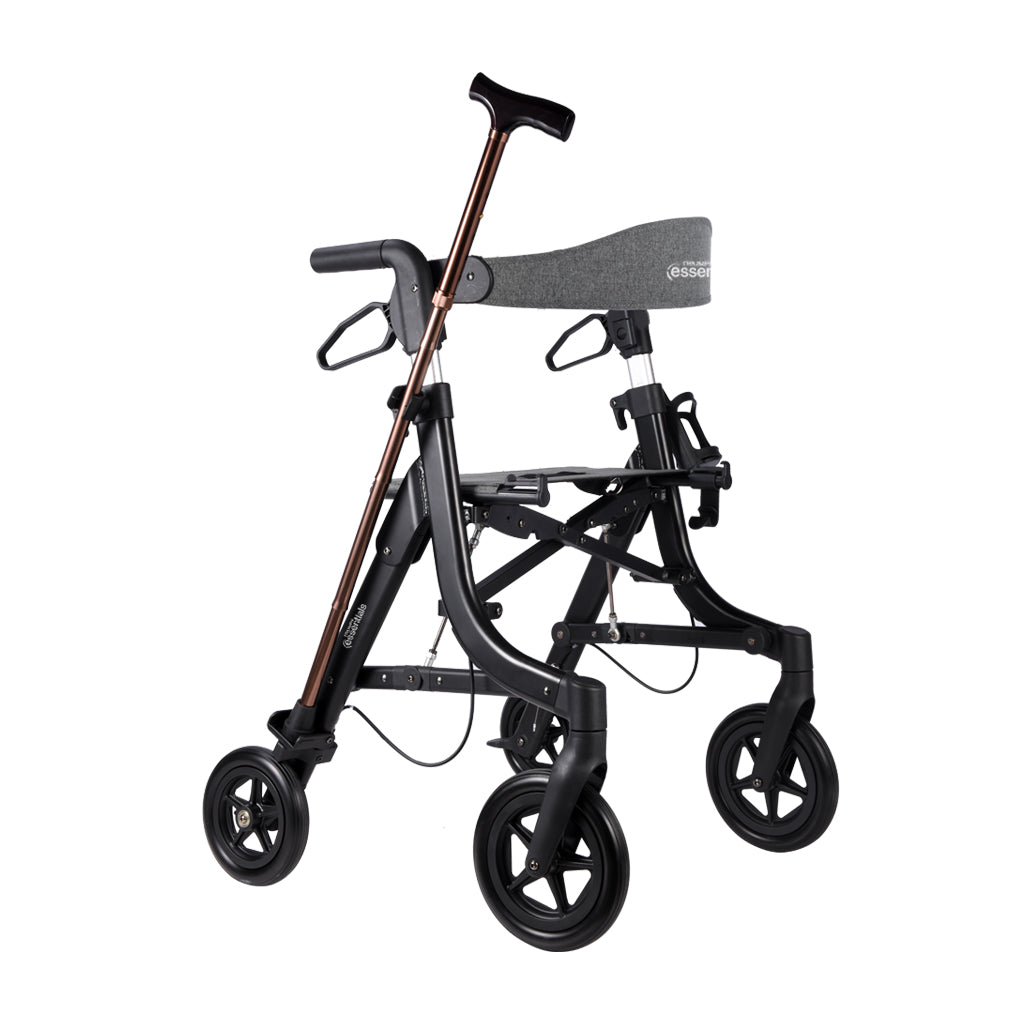Triumph Essentials Compact Rollator - Lightweight Foldable Walker - Seat and Backrest Detail