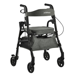 Triumph Essentials Rollator with Basket - 4-Wheel Folding Walker - Front View