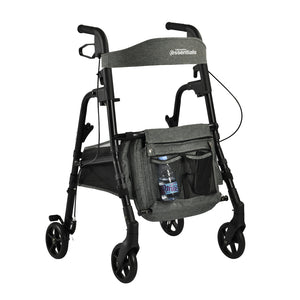 Triumph Essentials Rollator with Basket - 4-Wheel Folding Walker - Seat and Backrest Detail