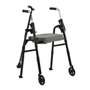 Triumph Essentials Walker with Seat - Folding Lightweight Walker - Side Profile