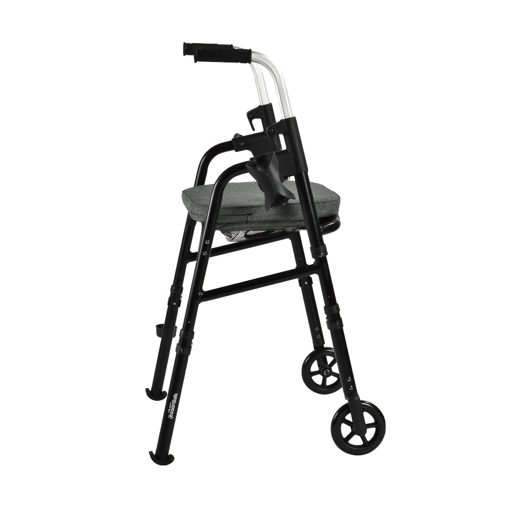 Triumph Essentials Walker with Seat - Folding Lightweight Walker - Folded for Storage