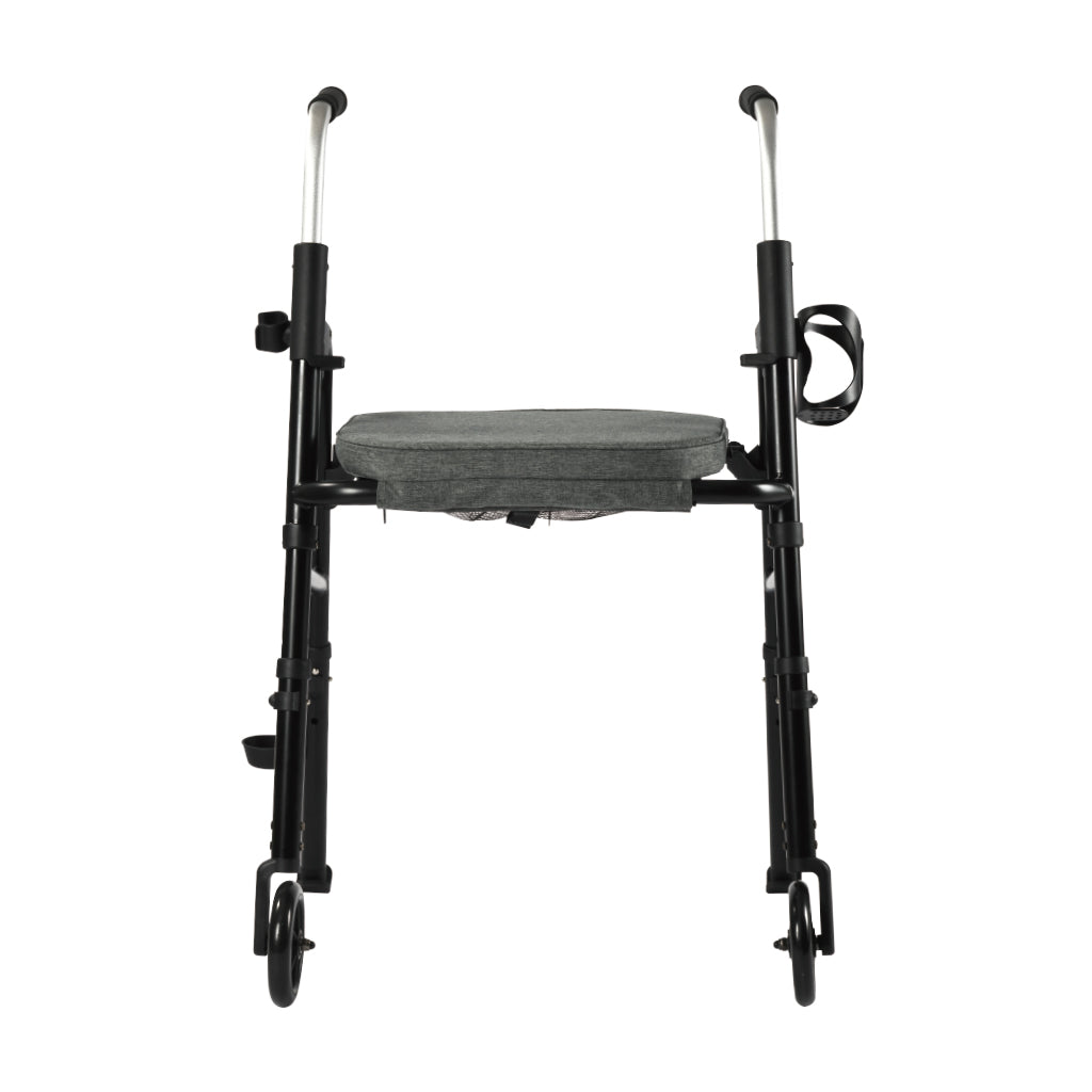Triumph Essentials Walker with Seat - Folding Lightweight Walker - Handle and Brake Detail