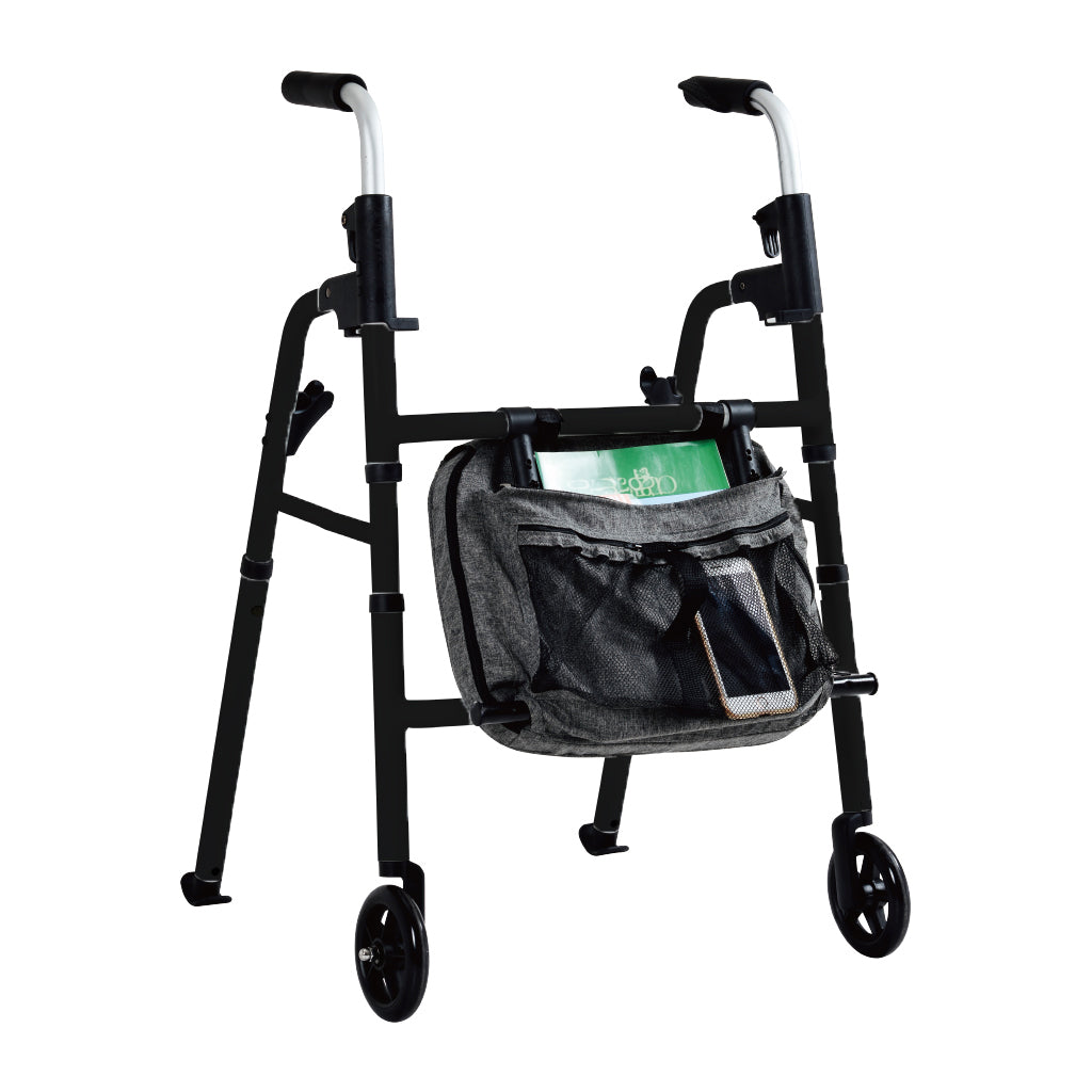 Triumph Essentials Walker with Seat - Folding Lightweight Walker - Wheel and Caster Detail