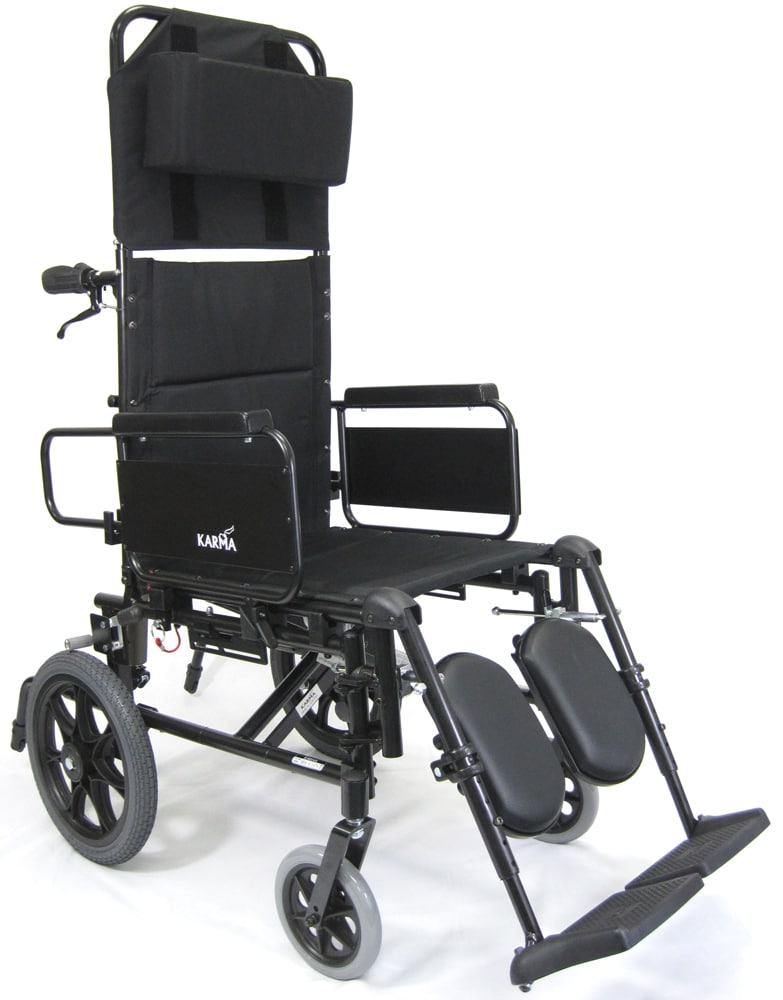 KM5000 Lightweight Reclining Transport Wheelchair - Front View