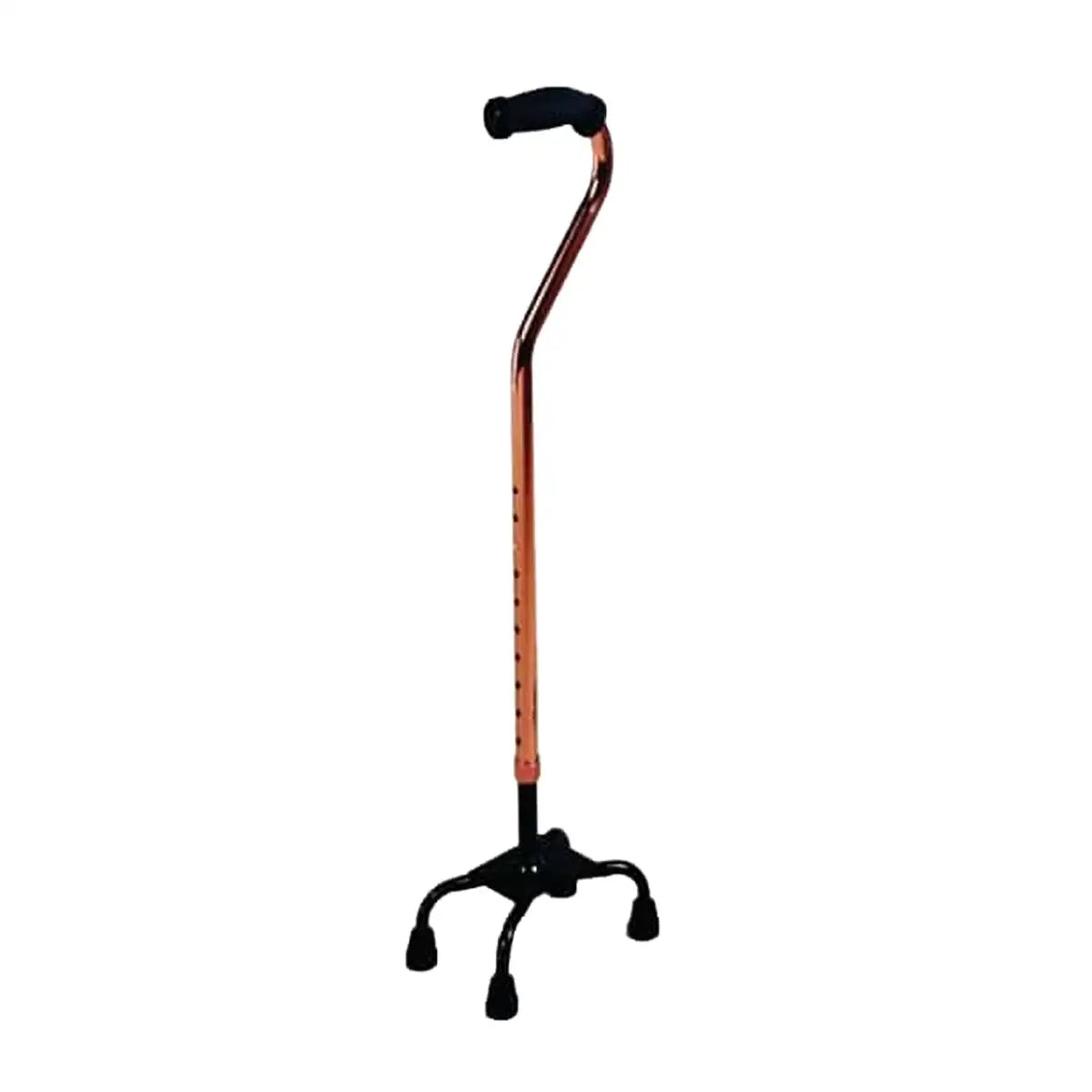 Quad Cane with Small Base - Lightweight Walking Cane, Black - Front View