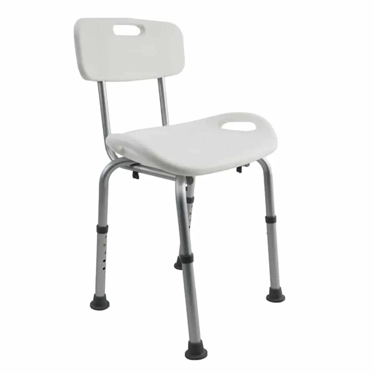 Shower Chair with Back and Non-Slip Legs - Lightweight Bath Safety Seat - Front View