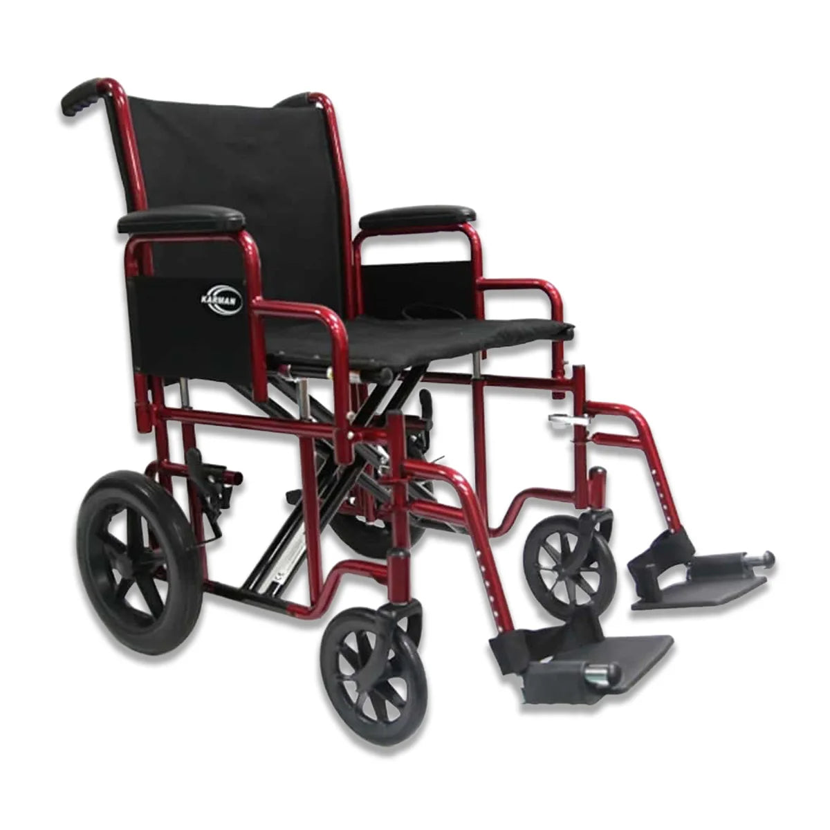 T-920W Heavy Duty Transport Wheelchair - 20" Seat, Removable Footrest - Front View