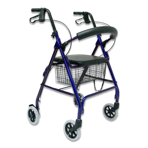 R-4608 Lightweight Rollator Walker - 8" Casters, Padded Seat & Backrest - Front View