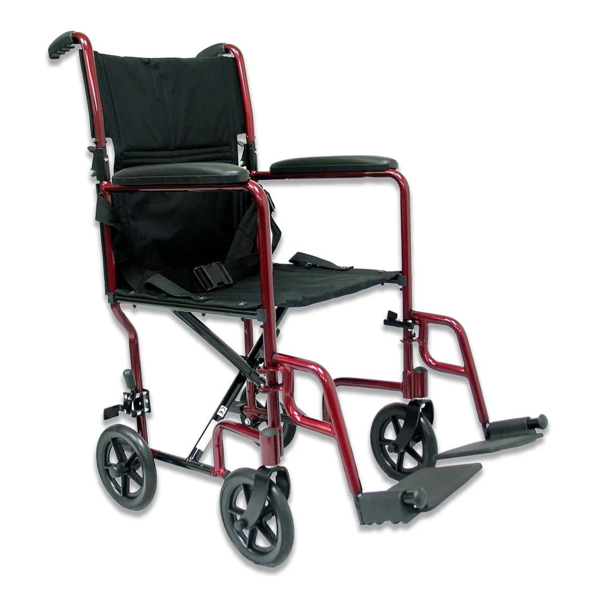 LT-2017 Lightweight Transport Chair - 19 lbs, 17" Seat, Removable Footrest - Side Profile
