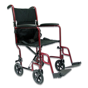 LT-2017 Lightweight Transport Chair - 19 lbs, 17" Seat, Removable Footrest - Side Profile