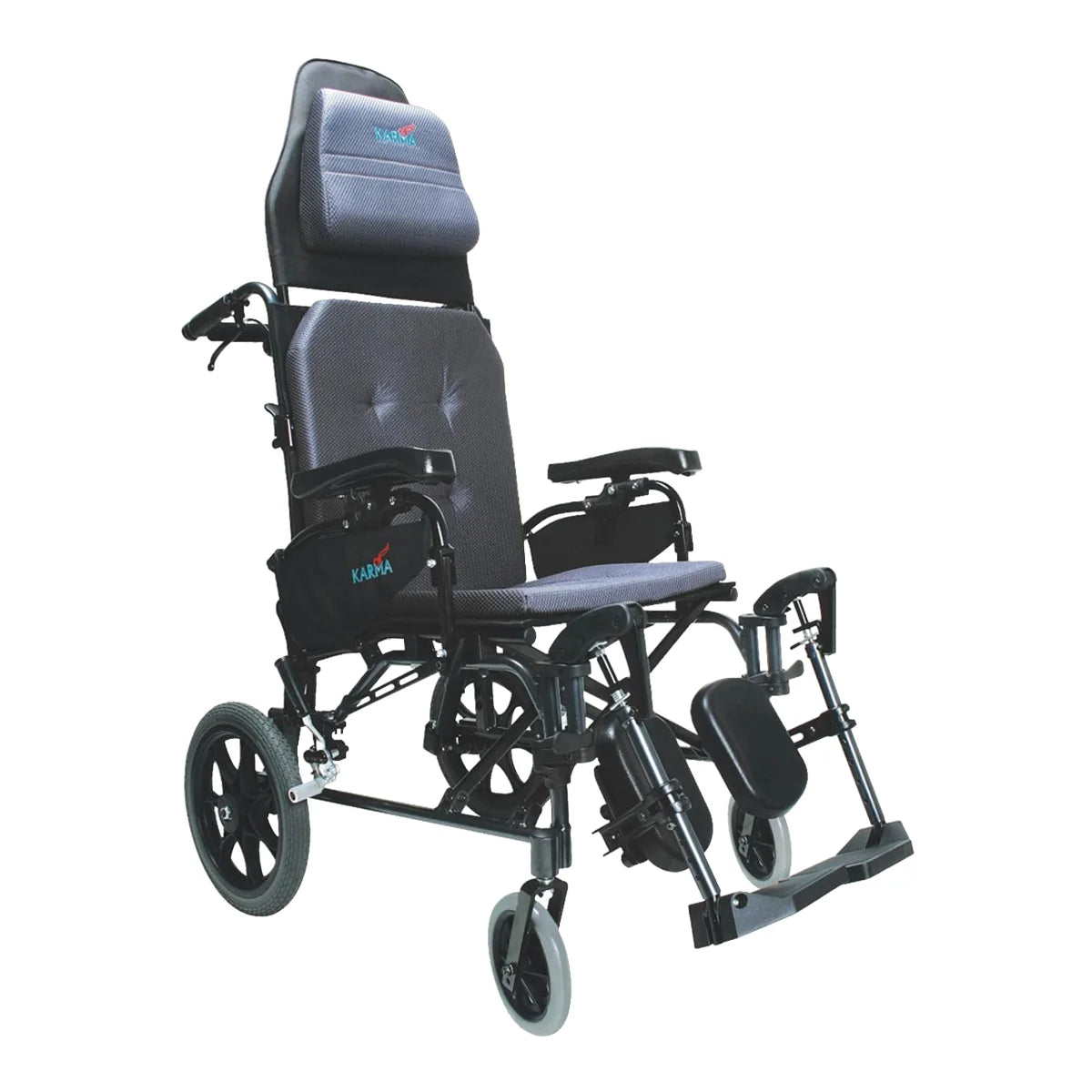MVP502 Lightweight Ergonomic Reclining Transport Wheelchair - 16" Seat - Front View