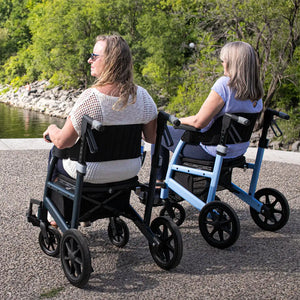 Triumph Prestige 2-in-1 Rollator & Transport Chair - Wheel and Caster Detail