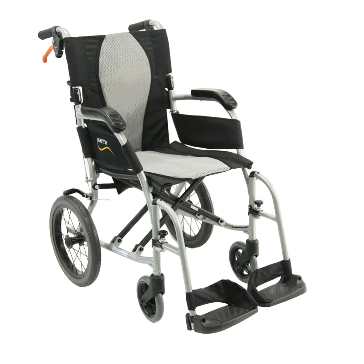 Ergo Flight Lightweight Transport Wheelchair - Swing-Away Footrest - Front View